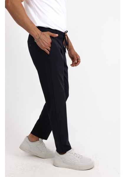 Relaxed Fit (Pilesiz) Lacivert Düz Jogger Pantolon modelleri