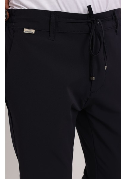 Relaxed Fit (Pilesiz) Lacivert Düz Jogger Pantolon
