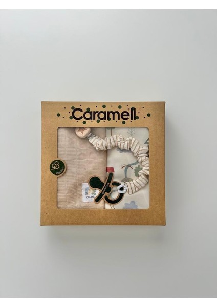 3’lü Bebek Seti %100 Pamuk 75-85CM 1 Müslin Battaniye + 1 Penye Battaniye + Emzik Askısı Hediyelik Cappuccino CRML.CPCN.BTE2205 fırsatları