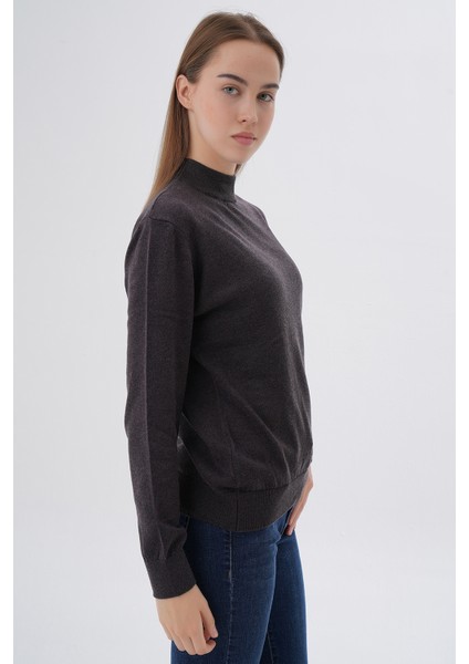 Kadın %100 Organik Pamuk Yarım Balıkçı Yaka Triko Kazak Örme Bluz TRIST-6104 fiyatları