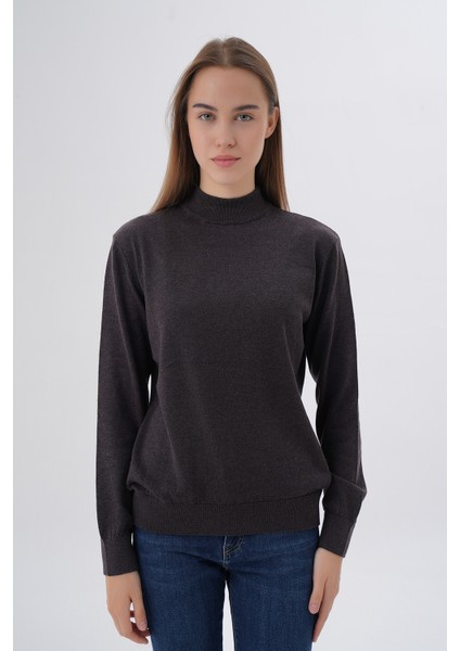 Kadın %100 Organik Pamuk Yarım Balıkçı Yaka Triko Kazak Örme Bluz TRIST-6104 modelleri