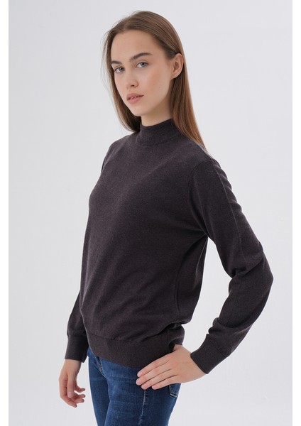 Kadın %100 Organik Pamuk Yarım Balıkçı Yaka Triko Kazak Örme Bluz TRIST-6104 indirimleri