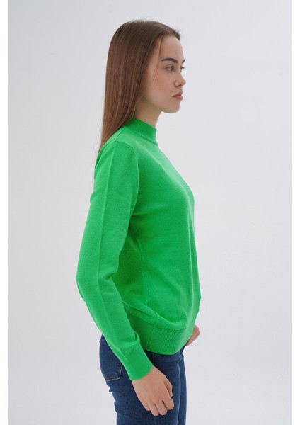 Kadın %100 Organik Pamuk Yarım Balıkçı Yaka Triko Kazak Örme Bluz TRIST-6104 fiyatları