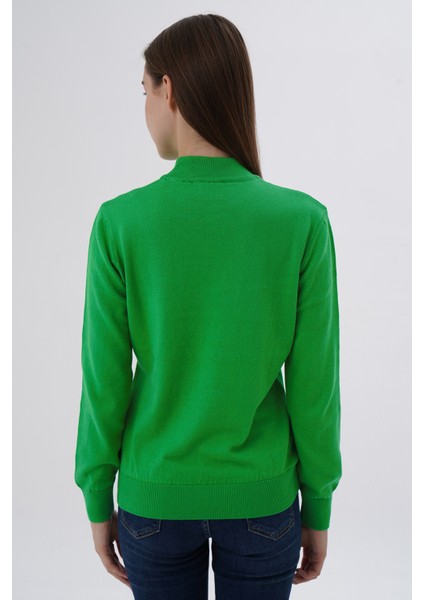 Kadın %100 Organik Pamuk Yarım Balıkçı Yaka Triko Kazak Örme Bluz TRIST-6104 modelleri