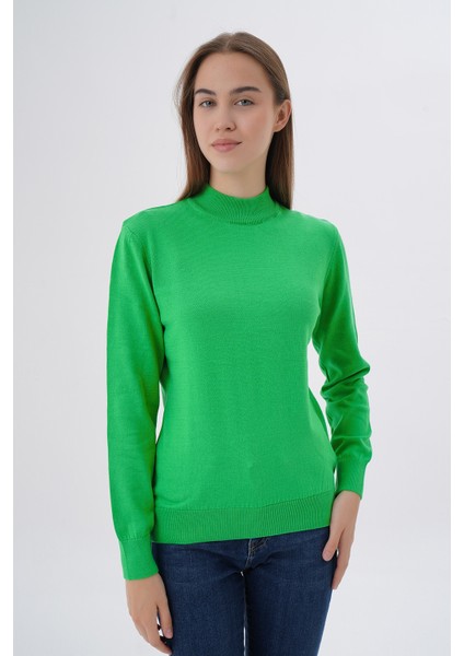 Kadın %100 Organik Pamuk Yarım Balıkçı Yaka Triko Kazak Örme Bluz TRIST-6104 indirimleri