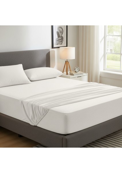 %100 Pamuk Çok Renkli Desenli Lastikli Çarşaf Seti (Çift Kişilik-Modern Tasarım-3 Parça)