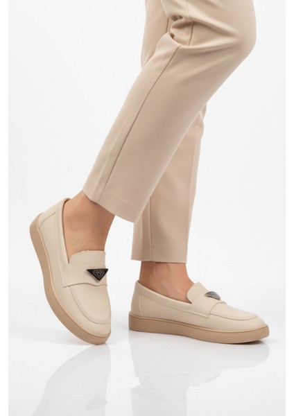 Bej Hafif Esnek Kadın Casual Ayakkabı B-01 Z