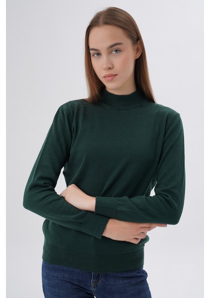 Kadın %100 Organik Pamuk Yarım Balıkçı Yaka Triko Kazak Örme Bluz TRIST-6104 fiyatları