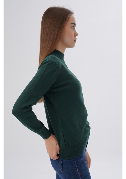 Kadın %100 Organik Pamuk Yarım Balıkçı Yaka Triko Kazak Örme Bluz TRIST-6104 modelleri