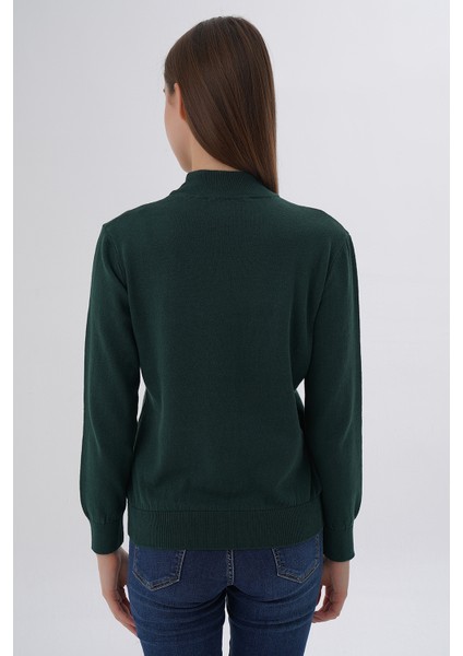 Kadın %100 Organik Pamuk Yarım Balıkçı Yaka Triko Kazak Örme Bluz TRIST-6104 indirimleri