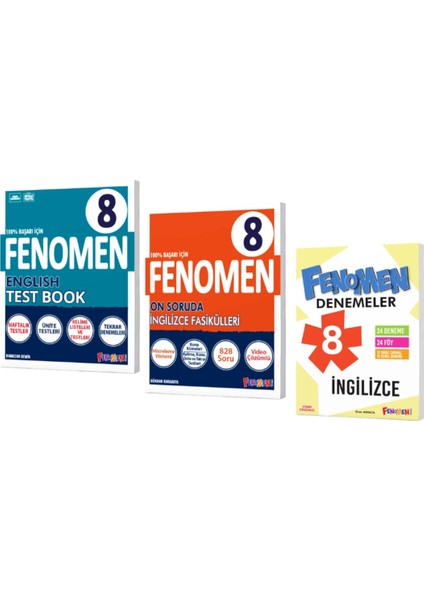 Fenomen Yayınları 8. Sınıf Ingilizce Soru Bankası +On Soruda Ingilizce Fasikülleri + Deneme