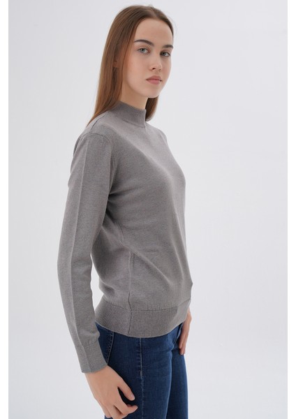 Kadın %100 Organik Pamuk Yarım Balıkçı Yaka Triko Kazak Örme Bluz TRIST-6104 fiyatları