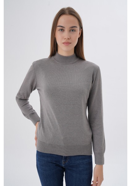 Kadın %100 Organik Pamuk Yarım Balıkçı Yaka Triko Kazak Örme Bluz TRIST-6104 modelleri