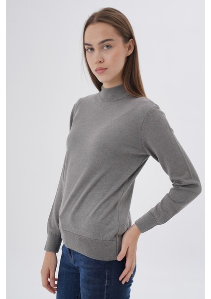 Kadın %100 Organik Pamuk Yarım Balıkçı Yaka Triko Kazak Örme Bluz TRIST-6104 indirimleri