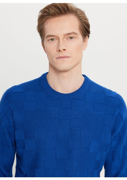 Bisiklet Yaka Standart Saks Erkek Kazak ACE049261483_SKS fırsatları