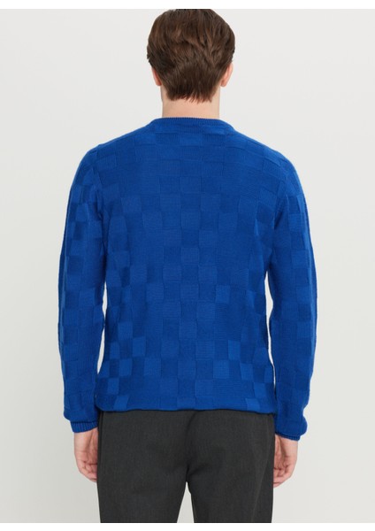 Bisiklet Yaka Standart Saks Erkek Kazak ACE049261483_SKS indirimleri