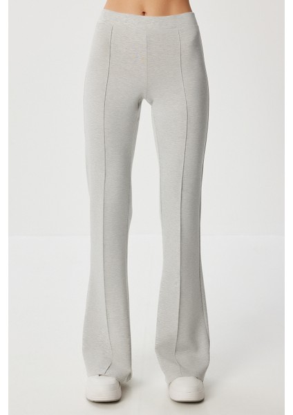 Ispanyol Paça Esnek Modal Tayt LUB0243 Gri Melanj fırsatları