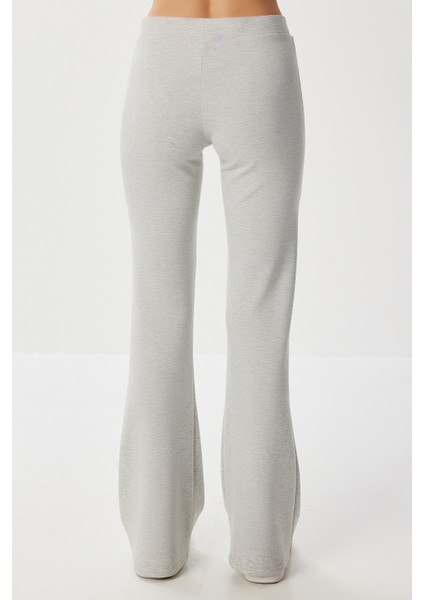 Ispanyol Paça Esnek Modal Tayt LUB0243 Gri Melanj indirimleri