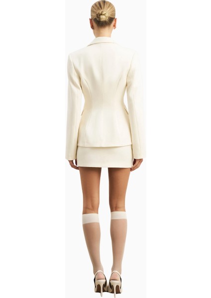 Single Breasted Cinched Waist Blazer Kadın Ceket