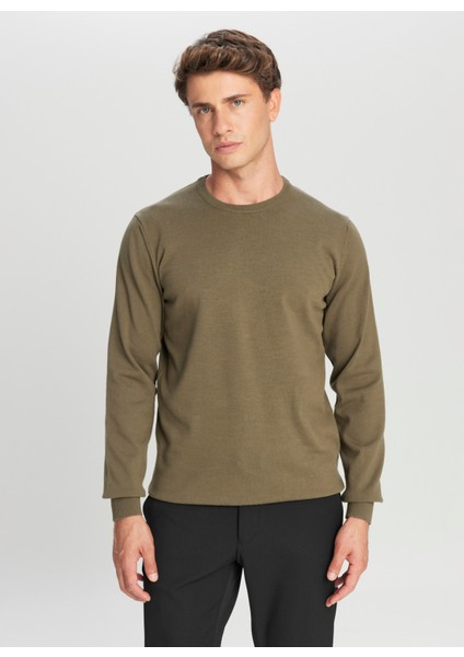 Bisiklet Yaka Standart Haki Erkek Kazak ACE043261432_HAK modelleri