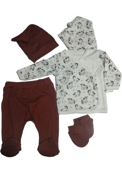 Pamuklu Unicorn Figürlü 5'li Unisex Bebek Takım 0 & 12AY fırsatları