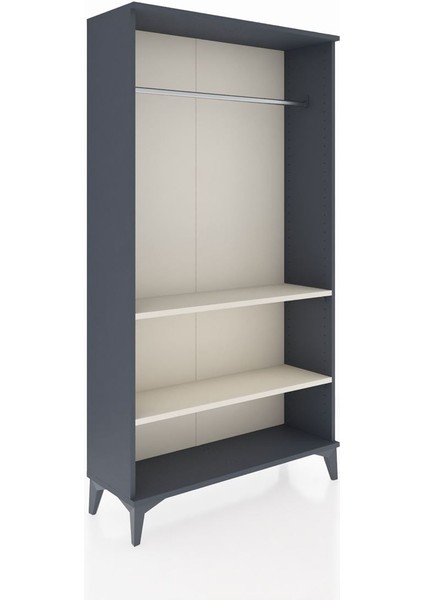 Arges Dolap 2 Raflı Kapaklı Tek Askılı 88X30X163 Antrasit-Aytaşı fiyatları