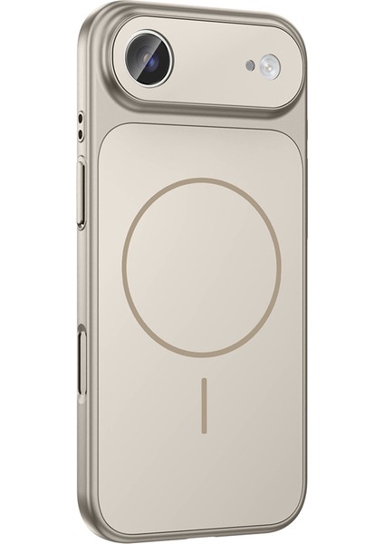 iPhone 17 Air Kılıf Gkm M-Safe Şarj Özellikli Kamera Korumalı Formen Kapak - Gold