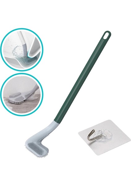Golf Tasarımlı Silikon Wc Klozet Mutfak Temizlik Fırçası Kanca Hediyeli (5148)