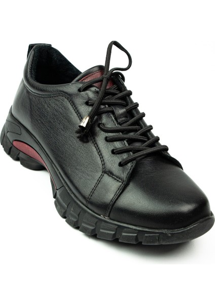 501 Deri Dükkanı Siyah Deri Günlük Kadın Ayakkabı