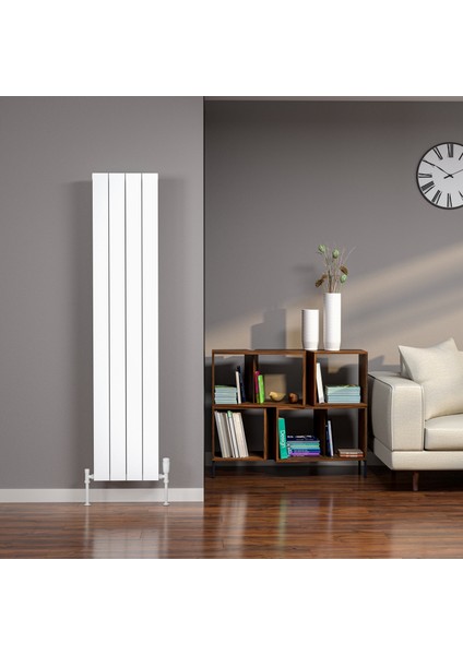 Kalsedon Alüminyum Dekoratif Dikey Radyatör 1800X280 mm – 3 Dilim Inox Renkte Fırçalı Eloksal | 817 W Yüksek Isıl Güç | 5 Yıl Üretici Garantisi