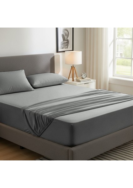 %100 Pamuk Çok Renkli Desenli Lastikli Çarşaf Seti (Çift Kişilik-Modern Tasarım-3 Parça)