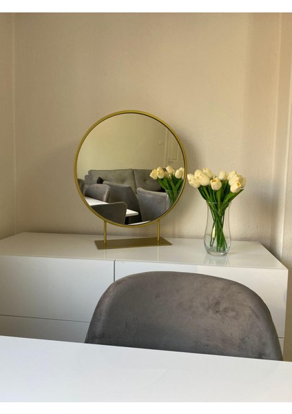 Metal Makyaj Aynası, 50 cm Masa Üzeri Ayna, Kozmetik Ayna fırsatları