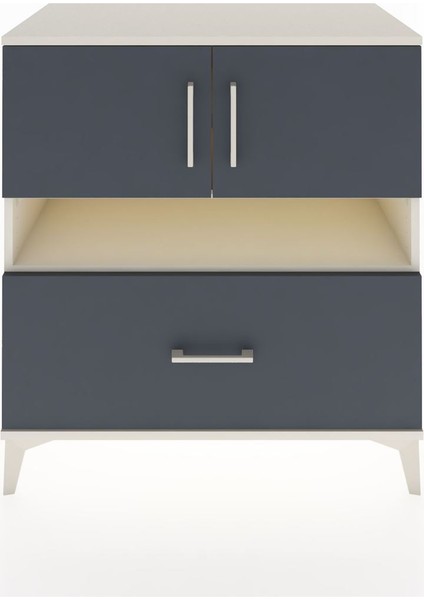 Hyperion Şifonyer 3 Raflı Tek Çekmeceli 2 Kapaklı 88X44X96 Aytaşı-Antrasit