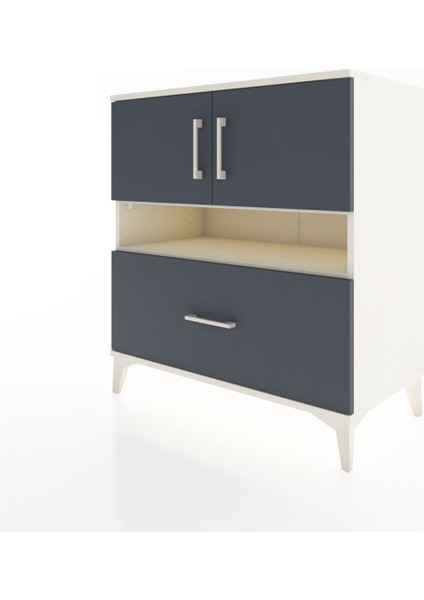 Hyperion Şifonyer 3 Raflı Tek Çekmeceli 2 Kapaklı 88X44X96 Aytaşı-Antrasit modelleri