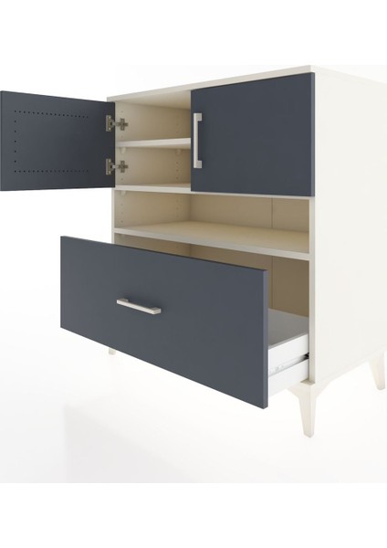 Hyperion Şifonyer 3 Raflı Tek Çekmeceli 2 Kapaklı 88X44X96 Aytaşı-Antrasit fırsatları