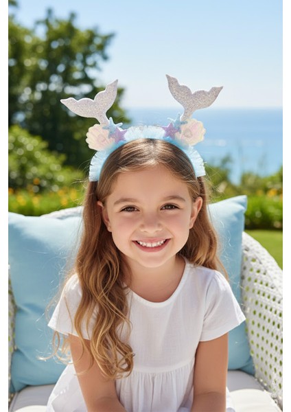 Mermaid Konsept Double Tail Deniz Kızı Kız Çocuk Taç Kutlama Parti Tacı