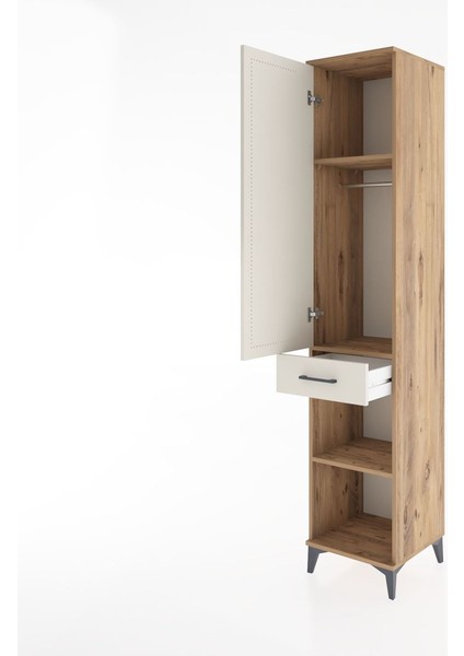 Hyperion Dolap 3 Raflı Tek Çekmeceli Tek Askılı 44X44X221 Çam-Aytaşı fırsatları