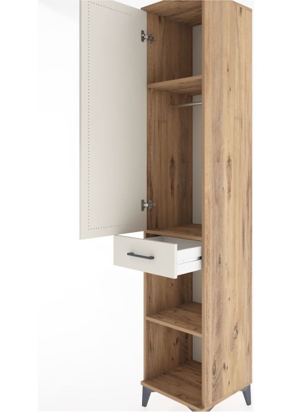 Hyperion Dolap 3 Raflı Tek Çekmeceli Tek Askılı 44X44X221 Çam-Aytaşı indirimleri