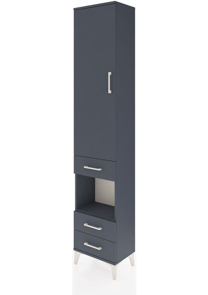 Arges Dolap 4 Raflı 3 Çekmeceli Tek Kapaklı 44X30X221 Antrasit-Antrasit modelleri