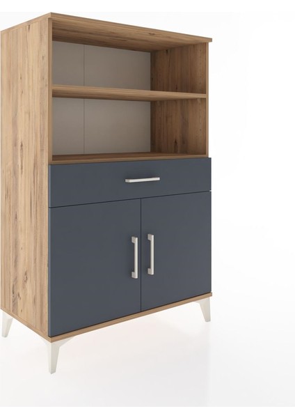 Hyperion Dolap 3 Raflı Tek Çekmeceli 2 Kapaklı 88X44X134 Çam-Antrasit fiyatları