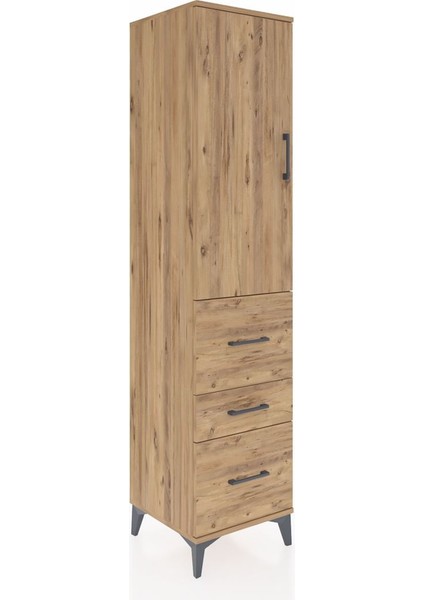 Hyperion Dolap 3 Raflı 3 Çekmeceli Tek Kapaklı 44X44X195 Çam-Çam fiyatları