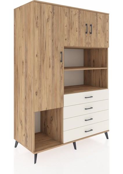 Kronos Dolap 7 Raflı 4 Çekmeceli 3 Kapaklı 132X59X195 Çam-Çam/aytaşı fiyatları