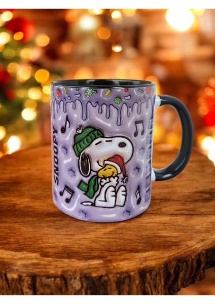 Snoopy Hediyelik Tasarım Kupa Bardak- Ev Ofis Çay Kahve Kupası- Retro Hediye Kupa