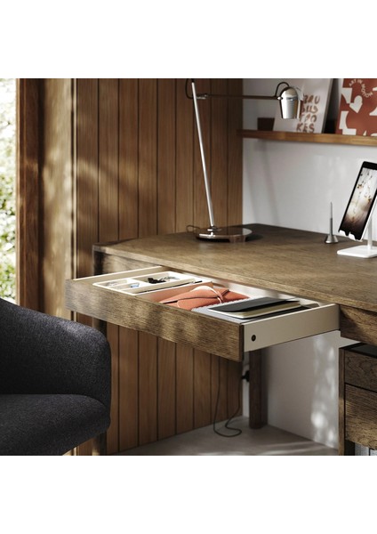 Tonstad Çalışma Masası Kahverengi Meşe Kaplama 140 x 75 cm fırsatları