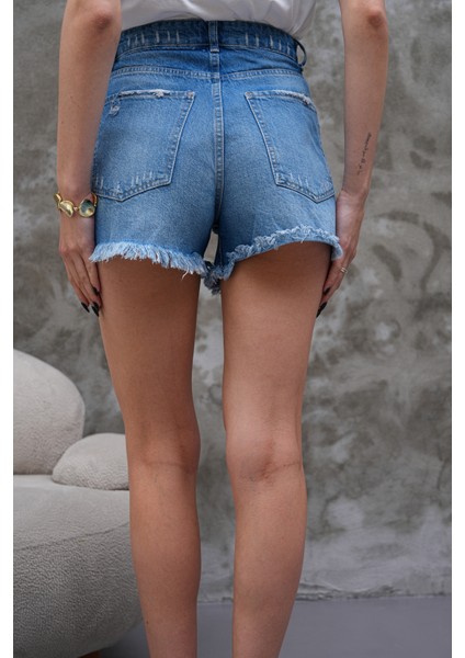 Koyu Mavi Jean Şort fırsatları