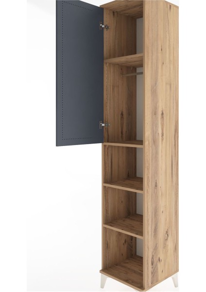 Hyperion Dolap 4 Raflı Tek Kapaklı Tek Askılı 44X44X221 Çam-Antrasit indirimleri