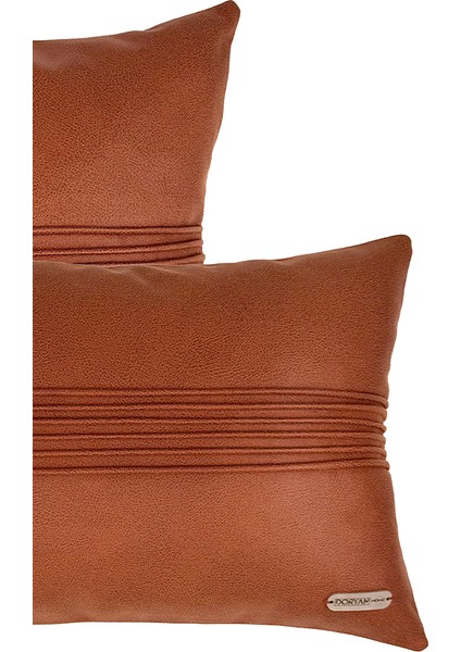 Etiyopya Serisi 2'li Kırlent Kılıfı Seti - Kiremit / 43x43cm - 50x30cm modelleri