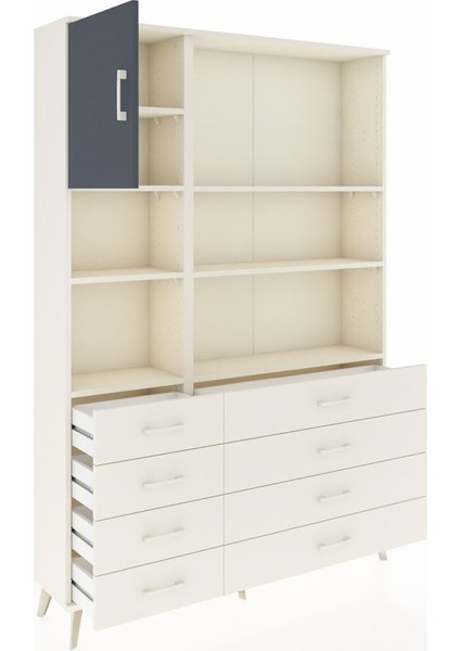 Arges Dolap 7 Raflı 8 Çekmeceli Tek Kapaklı 132X30X195 Aytaşı-Antrasit/aytaşı indirimleri