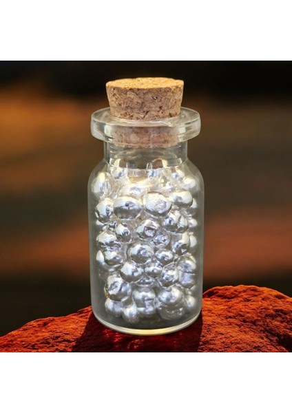 20 Gram 999 Ayar Gümüşten Üretilmiş Şeffaf Cam Şişede Sunulan Özel Granül Gümüş HEDIYESI-552