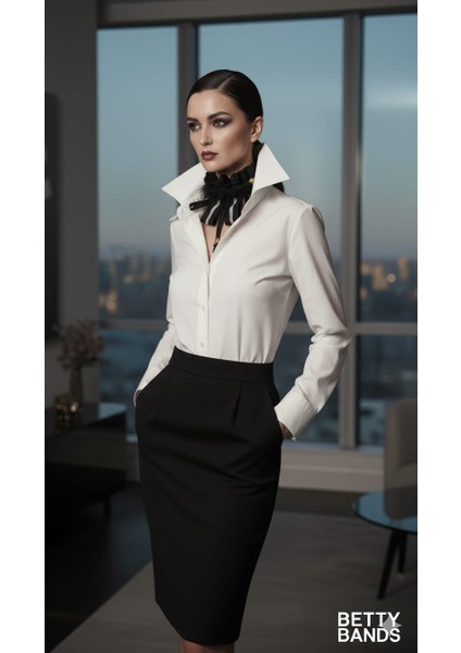 Kadın Siyah Fırfırlı Choker Kolye – Şerit ve Püskül Detaylı Trend Boyun Aksesuarı indirimleri